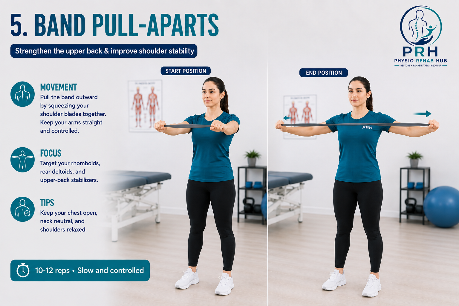Band Pull-Aparts for Shoulder-Neck Stability