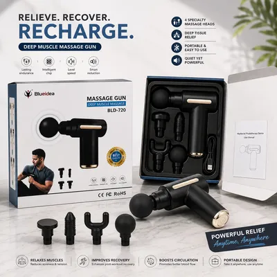 Blueidea BLD-720 Deep Muscle Massage Gun & Percussive Therapy Device